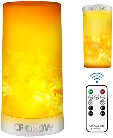 LED Flame Effect Light, USB Rechargeable Outdoor Flame Table Lamp Waterproof Dimmable 4 Modes Lantern with Gravity Sensing Effect IR Wireless Remote&Timer, For Halloween Room Party Bar Decor