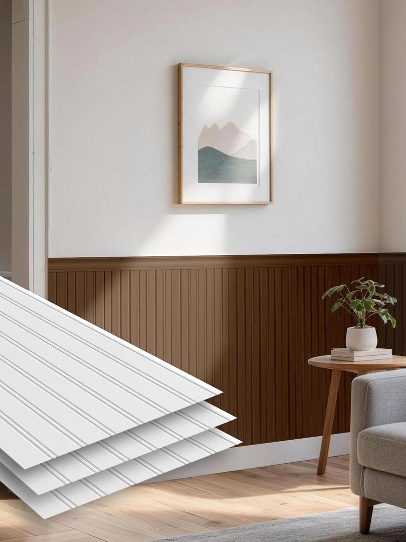 Upick Wainscoting Panels Beadboard, Paintable PS Wall Paneling for Accent Wall 116" x 39", 116x39 IN - Classic Edition