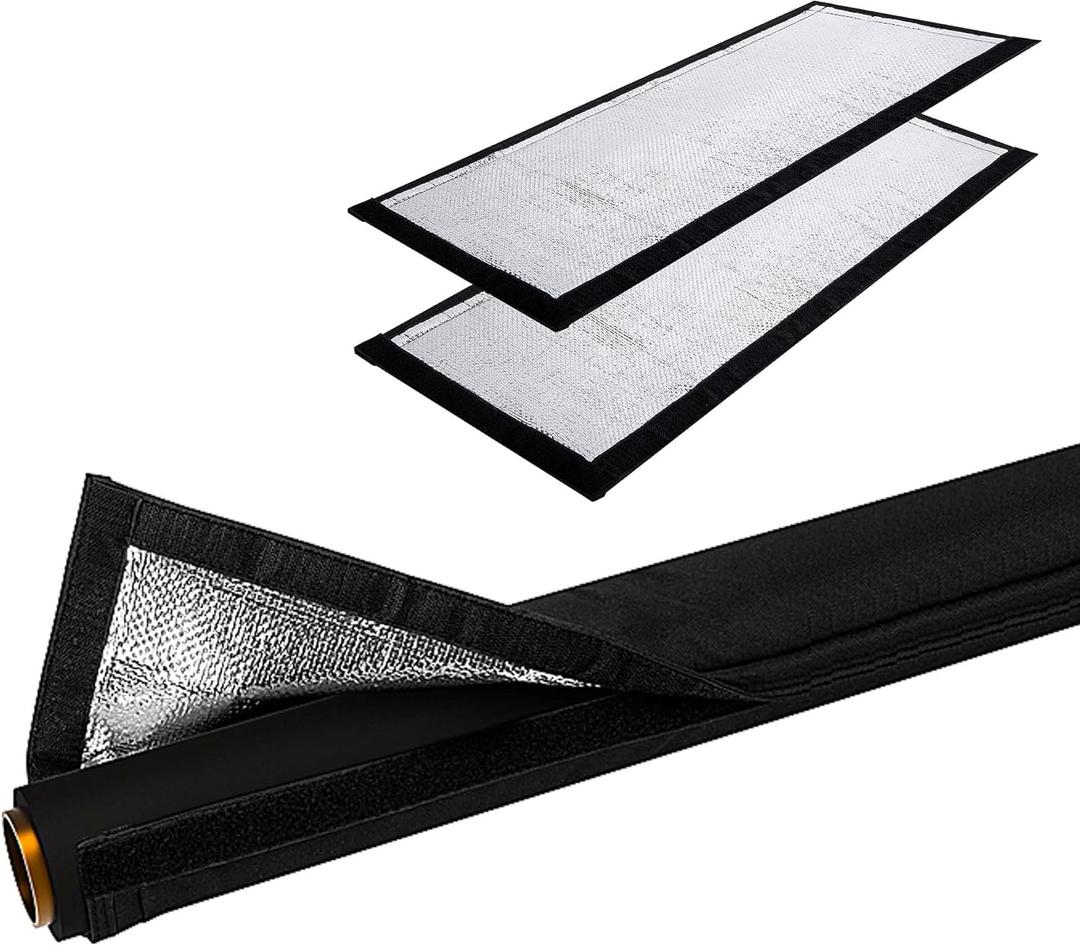 Nkiy Quen 2 Pcs 3 Layers Outdoor Pipe Cotton Insulating Tube, 24 x 8 Inch 600D Water Pipe Insulation Wrap, Universal Winter Pipes Insulation Sleeve for Freeze Protection