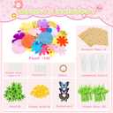 2 x Nicella DIY Fabric Flower Bouquet Toy Accessories – Creative Flower Market & Arts & Crafts Add-On Kits for Kids (Makes 33 Flowers & 3 Butterflies, 36 Pieces Total)