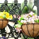 Kingbuy 14 Inch Metal Hanging Planter Basket with Coconut Liner, Wire Plant Holder Watering Pot for Indoor Outdoor Garden Balcony Patio Decoration - 2 Pack