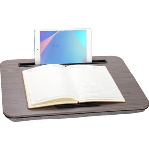 Portable Laptop Desk Fits Up to 16 Laptops, with Tablet Slot, Built-in Cushion, Great for Home & Office,Lap Desk with Cushion (Walnut, Medium)