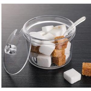 Patelai 12 Pieces Sugar Bowl Acrylic Clear Sugar Bowl with Lid and Salt Spoon Storage Jar with Airtight Lid for Salt, Tea, Spices, Herbs, Condiments