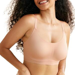 Momcozy Seamless Bras for Women, Pullover Bra Wireless Full Coverage Sleep Bra with Adjustable Straps EB095MOMCOZY L,