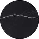 Natural Round Marble Tray Glossy Pastry Board for Dessert, Cheese, Coffee, Appetizers (Black Marquina)