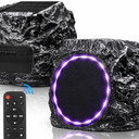 Daworot Upgraded Outdoor Rock Bluetooth 6.0 Speaker 60W Deep Bass Wireless Outdoor with Solar Charging, Remote Control,IPX7 Waterproof Speaker with Perfect for Pool,Garden,Patio - 2 Packs