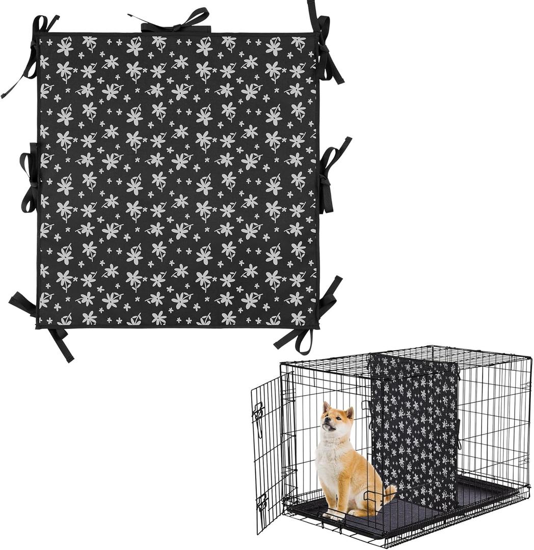 Soft Dog Crate Divider Panel (Divider Only, Without Crate), Thick Dog Kennel Divider with Ties, Dog Crates Accessories for Puppy Crate Training, 28.3" H x 27W (Flowers)