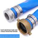 2" x 100 PVC Lay Flat Water Pump Discharge Hose With Aluminum Pin Lug Fittings, Heavy Duty Reinforced Pool Backwash Hose Assembly