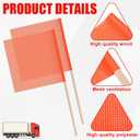 Mindsoft 6 Pack Bright Orange Safety Flag with Dowel Warning Flag Mesh Construction 18 x 18 Inch Eye Catching Sturdy for Wide Load Cargo Trailer Corners Ends Sides (Vinyl)