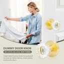 Glass Crystal Door Knobs, Dummy Door Lever, Interior Door Handle Single Sided Decorative for Hall Closet, Gold Round Zinc Alloy Base Doorknobs, 2 Pack (Stain Brass, Dummy)