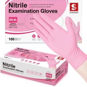 Schneider Nitrile Exam Gloves, 4-mil Medical Gloves Disposable Latex Free, Powder Free, Food Safe Glove for Examination
