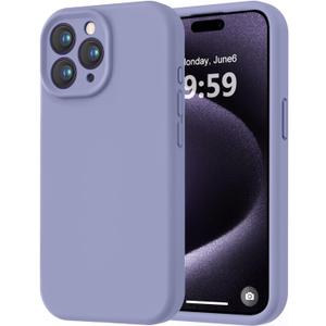 LOVE 3000 Designed for iPhone 15 Pro Max Case, Premium Silicone with [Soft Anti-Scratch Microfiber Lining] Shockproof Protective Phone Case for Men Women Girls 6.7", Lavender Grey