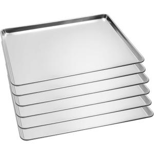 6 Pack Full Size Baking Sheet Pans, Aluminum Commercial Cookie Sheets Non-Stick, 26"x18"