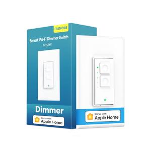 meross Smart Dimmer Switch Single Pole Supports Apple HomeKit, Alexa Google Assistant & SmartThings, 2.4GHz WiFi Light Switch for Dimmable LED, Neutral Wire Required, Remote Control Schedule, 1 Pack