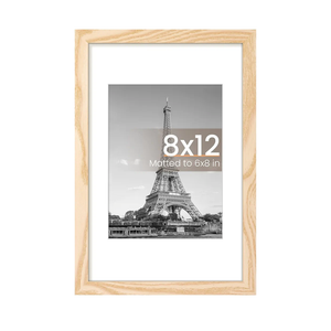 8x12 Picture Frame with Glass, Display Pictures 6x9 with Mat or 8 x 12 without Mat - Wall and Tabletop, 8 by 12 Photo Wooden Frames (Black, 1 Pack)