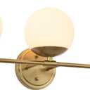 Gold Bathroom Vanity Light Fixtures, 3 Light Globe Wall Sconce Lighting Over Mirror, Modern Vanity Lights for Bathroom, Mirror Cabinets Hallway Stairs, Standard E26 Base, Aged Brass