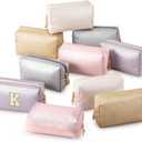 Kigeli 15 Pcs Aesthetic Makeup Bags PU Leather Cosmetic Pouches Waterproof Plain Toiletry Bags Makeup Pouches Bulk for Women Party Gift Travel Storage Organizer(Bright Color)