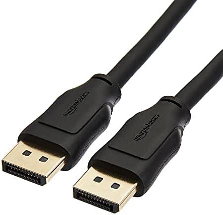 Amazon Basics 4 PCS DisplayPort 1.4 Cable, 32.4Gbps High-Speed, 8K@60Hz, 4K@120Hz, Dynamic HDR and 3D, Gold-Plated Plugs, 6 Foot, Black