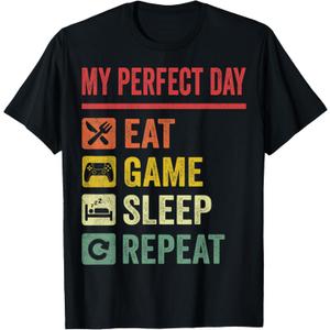 My Perfect Day Video Games T-Shirt Funny Cool Gamer Tee Gift T-Shirt M
