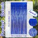 Rainforest Decorations Waterfall Landscaping Kit Blue Shiny Tinsel Curtains Decorations Complete Vbs 2026 Theme Backdrop Kit for Birthday Party Decor