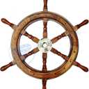 Nagina International Natural Wood Premium Pirate's Boat Ship Wheel (24 Inches) [B01HOWO458]