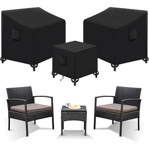 Kovshuiwe 3 Piece Bistro Set Cover - Patio Garden Furniture Cover with 420D Water Resistant Oxford Fabric