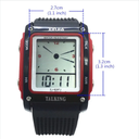 VLONE Black Spanish Talking Watch for Blind, Kids, and the Elderly, Electronic Sports Talking Watches Gatget Gift (829TS-MX), Black