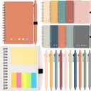 Chuangdi 20 Sets Employee Appreciation Gifts Spiral Notebook Aesthetic Notepads Sticky Notes Bulk with Candy Color Ballpoint Pen Marker Colored Index Tabs for Team Coworkers Student Teacher(Boho) (Ethnic)