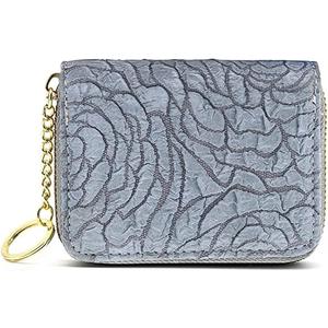 Ladies Purse Wallet, PU Leather Purse with Multiple Card Slots and Compartments, Lady Credit Card Holder with Zipper, Solid Color Wallet for Women, Girls (Light Blue)