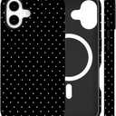 Magnetic for iPhone 17 Case Cute Polka Dot Phone Case, Shockproof Slim TPU and Hard PC Protective Phone Cover Compatible with MagSafe Designed for Women Girls, Black
