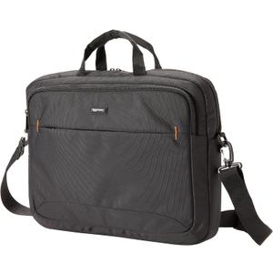 Amazon Basics Laptop Shoulder Bag with Compartments, 17.3-inch, Black, Large Capacity, Fits Dell, HP, ASUS, Lenovo, MacBook Pro and more