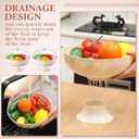 2 Pcs Fruit Bowl with Lid for Kitchen 9.65 Inch Fruit Basket with Draining Holes and Removable Pedestal Fruits Holder for Dining Table Decorations Counter Food Vegetable Storage Accessories