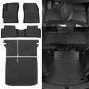 Naibeve Floor Mats for 2022-2025 2026 Jeep Wagoneer 8 Seats-All Weather for Jeep Wagoneer Floor Mats Liners (2nd Row Bench Seats) Cargo Liner Behind The 3rd Row Waterproof Interior Accessories