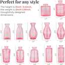 12 Pack Bud Vase in Bulk - BEAHOT Pink Flower Vases for Wedding Decorations, Glass Vase for Table Decorations, Small Vase for Home, Mother's Day, Centerpieces, Party, Office (Pink)