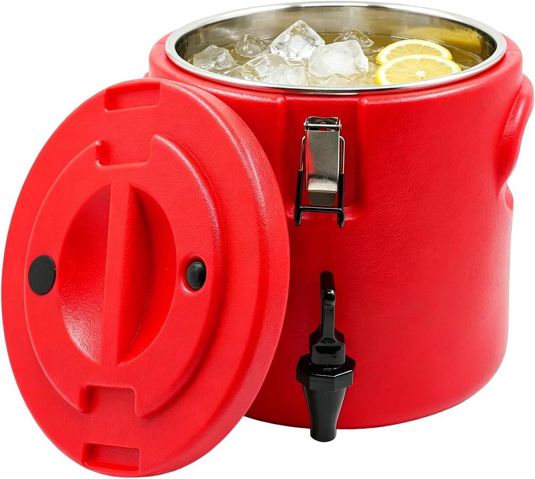 4Gal Insulated Beverage Dispenser Heavy Duty Stainless Steel Coffee Carrier with Spigot and Handle, Commercial Thermal Container for Hot & Cold Drinks, Juice, Iced Tea, Milk,Catering Party Camping