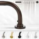 Bronze Wrap Around Curtain Rods 48 to 90 Inch:Blackout Heavy duty Adjustable Window Curtain Rod for Bedroom,Industrial Darkening Curved French Metal Single Drapery Rods Set Easy Install,Brown