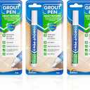 Grout Pen White - 3 Pack - Restore The Look of Kitchen and Bathroom Tile Grout Lines Clean and Whiten Floor, Wall, Counter, Shower, Sink. DIY Easy.