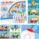 Colorful Sand Art Kit Crafts for Kids Ages 4-8- 12 Colored Sands, 16 Vehicles Sand Art Pictures - DIY Crafts Set for Girls and Boys，Arts and Crafts for Kids Ages 8-12
