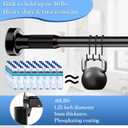 KASURE Tension Curtain Rod 45 to 160 Inch Shower Curtain Rod NO Drilling Extra Long Tension Rod Easy to install Shower Rod for Bathroom Heavy Duty Outdoor Curtain Rods for Windows Black