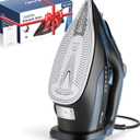 Steam Iron for Clothes 12s Fast Heat-up, 1500W with 13.21oz Water Tank, Ceramic Soleplate, 3-Way Auto-Off, Burst of Steam, Precision Tip, Self-Clean, Anti-Calc, Vertical Steamer for All Fabrics