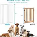 No Pawblems Free Standing Dog Gate with Door, 30'' Tall Foldable Dog Fence for Indoor & Outdoor, Up to 78 Inch Extra Wide Puppy Gate for Stairs, Hallways, Doorways, Deck, Yard (White, 3 Panels)