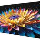 Dynippy Thin Extended Gaming Mouse Pad 31.5 * 11.8 * 0.08 inch with Stitched Edges Large, Long XXL Keyboard and Mouse pad Desk Mat for Gaming Office & Home - Flower 30