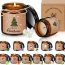 MTLEE 12 Pcs Christmas Candles Gifts Bulk Scented Candle Jars for Coworkers Women Aromatherapy Candles for Home Xmas Birthday Gifts Yoga (Cute Style)