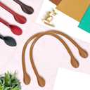 uxcell 2Pcs 24" Leather Purse Strap with Ear Shaped End Bag Handle Replacement for Purse Handbag Wallet - White