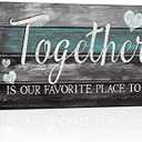 SkenoArt Family Inspirational Quotes Painting Canvas Wall Art Rustic Together is Our Favorite Place to Be Signs Bathroom Bedroom Wall Decor Easy to Hang 20"x36"