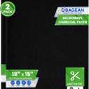 Cut-to-Fit Microwave Filter Replacement - 18 x 15 Activated Carbon Filter Fits Samsung GE LG Frigidaire Whirlpool and More - Charcoal Oven Vent Filters Removes Odors and Freshen Air (2 Pack)