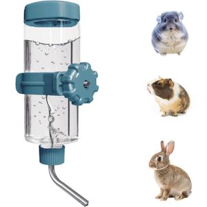LOS ANDES 16.9oz Small Animal Water Bottle for Cage, Crate, Top Fill Water Dispenser for Guinea Pigs/ Bunnies/ Ferrets/ Squirrel/ Hedgehog/ Hamster, BPA Free, Updated Mouth, Blue