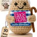 30 Swappable Birthday Wishes by the Tiny Potato Positive Crochet | Funny Milestone Birthday Gift for Men, Women, Friend, Coworker, Brother, Dad | Back & Body Hurts Gag Bday Party Decorations for Men