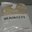 MEROKEETY Womens Fall Cable Knit Sweaters 2025 Long Lantern Sleeve Crewneck Chunky Loose Pullover Tops Winter Clothes (Beige, M)