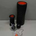 Sportneer 4 In 1 Foam Roller Set: Dual Textures Foam & Foot Roller, Stringed Lacrosse Ball, Muscle Set for Whole Body Release (Black)